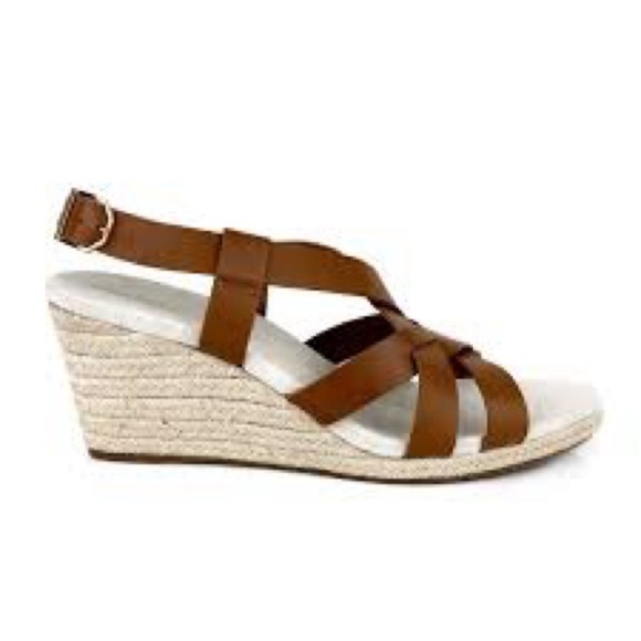 Cole Haan Crystal Slingback Espadrille Wedge Sandals Brown  Sz 7B - Picture 2 of 9